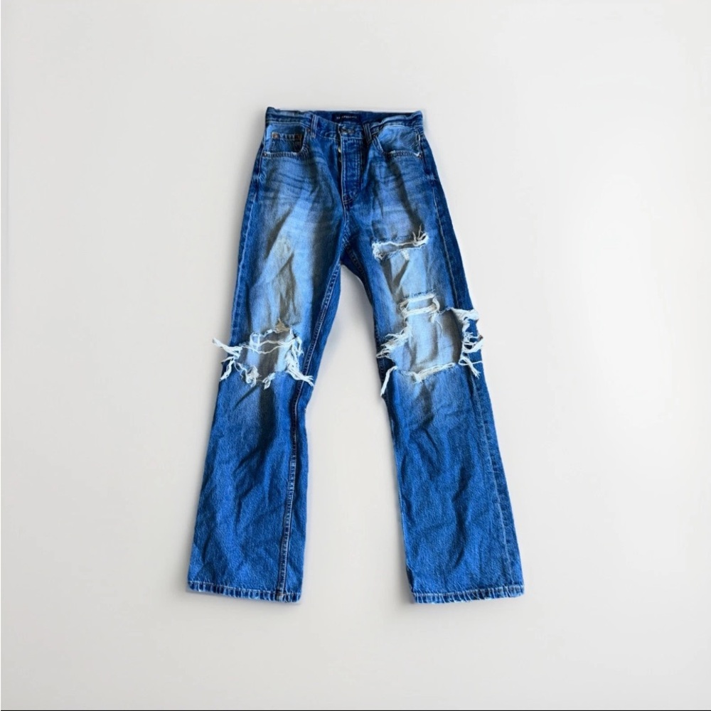 Aeropostale 90's Baggy Button Fly Distressed Women's size 6 Denim jeans